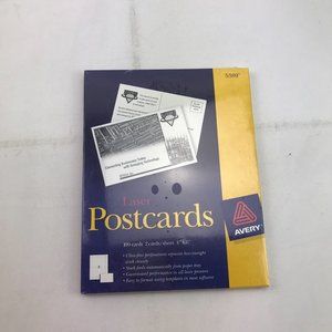 Avery Laser Postcards 100 Cards 4x6 #5389 White